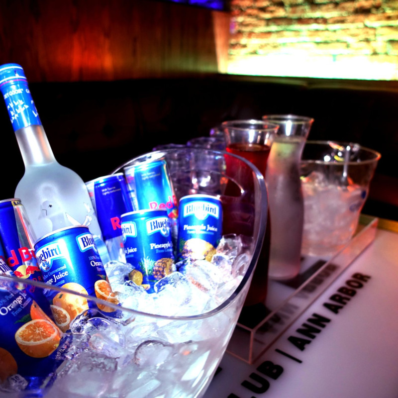 Nightclub with bottle
